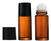 Junfamilee two-pack 50ml brown glass roller bottles for easy essential oil blends.