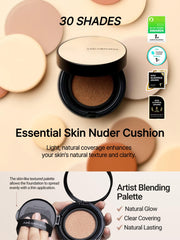 Jung Saem Mool Essential Skin Nuder Cushion open compact with puff for easy touch-ups