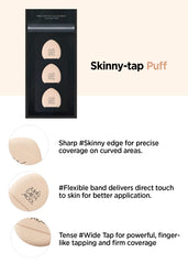 Jung Saem Mool Skinny Tap Puff around the nose for seamless texture.
