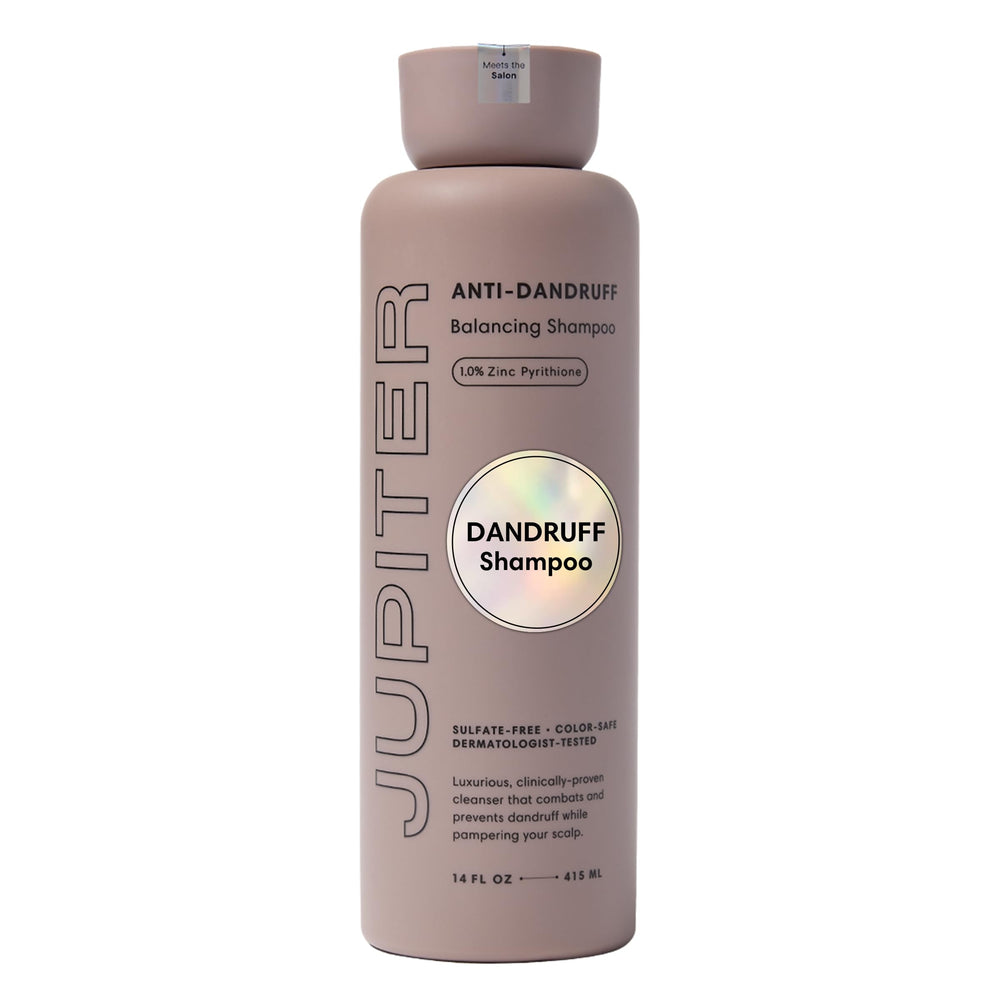 Jupiter Anti Dandruff Shampoo bottle with pump for easy application.