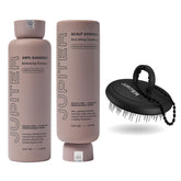 Jupiter anti-dandruff shampoo bottle supports scalp balance and hydration.