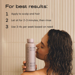 Jupiter shampoo on a shelf highlights color-safe, sulfate-free benefits.