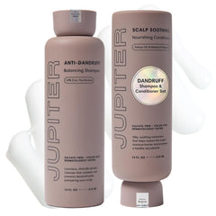 Jupiter Balance Shampoo bottle pour highlighting dandruff control