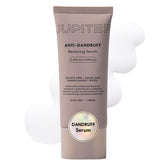 Jupiter Restoring Scalp Serum bottle signals premium dandruff relief for daily use.