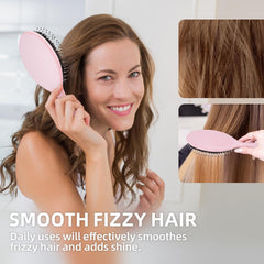 Jurrissa oil distribution brush helps even out natural scalp oils for shine.