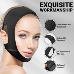 Juskaa chin strap on face shows comfortable, secure fit for extended wear