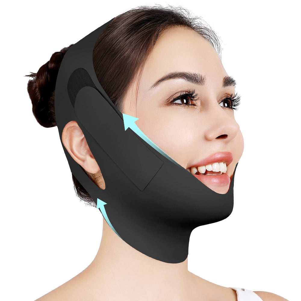 Juskaa chin strap sleeping close-up showing soft ice silk comfort.
