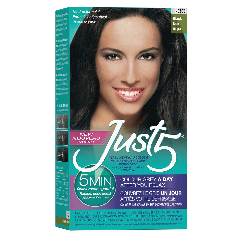 Just 5 5 Minute Color bottle application for natural gray coverage.
