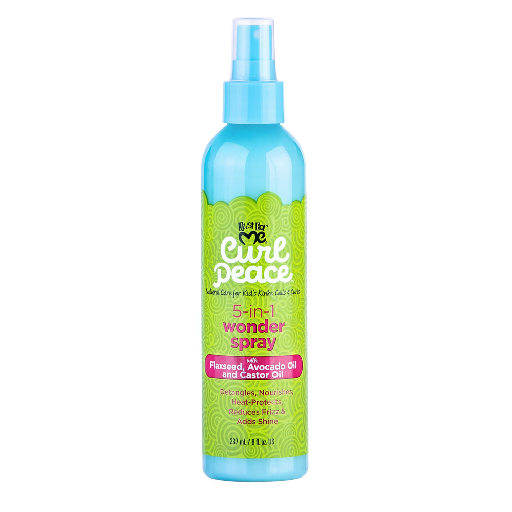 Just For Me Curl Peace 5N1 Wonder Spray pack of 4 bottles for easy styling.