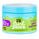 Just For Me Curl Peace Defining Cream jar front showcases lightweight hold for defined curls.