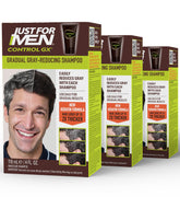 Just for Men Control GX shampoo bottle front view showing gradual gray-control concept.