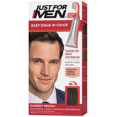 Just For Men Easy Comb-In Color tube for quick gray coverage.