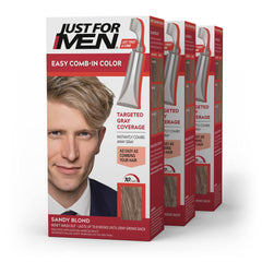 Just For Men Easy Comb-In Color Sandy Blond tube for quick gray coverage.