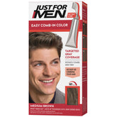Just For Men Easy Comb-In Color tube for quick gray coverage at home.