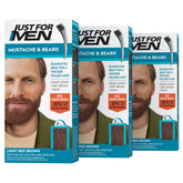 Just For Men Mustache & Beard brush application shows even gray coverage