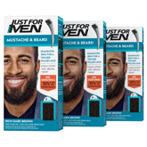 Just For Men beard dye with brush applies evenly on mustache and beard.