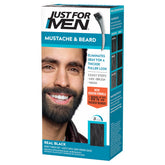Just For Men Mustache & Beard Real Black M-55 brush application for quick, even gray coverage.