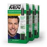 Just For Men Shampoo-In Color dark brown bottle pour for quick color application
