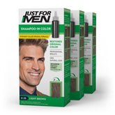 Just For Men Shampoo-In-Color light brown bottle ready for quick gray coverage