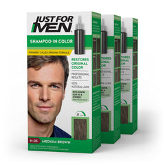 Just For Men Shampoo-In-Color medium brown bottle for natural gray coverage