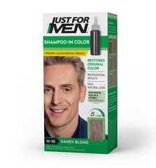 Just For Men Shampoo-In Color Sandy Blond bottle for quick gray coverage at home