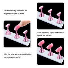 JUSTOTRY magnetic nail clip base with metal surface for easy attachment and stability.