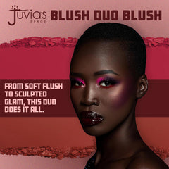 Juvia's Place Blushed Duo Blush Volume3 compact open demonstrates easy, seamless application