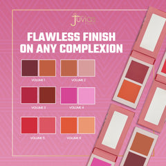 Juvia's Place Blushed Duo Volume4 compact on vanity for quick touch-ups.