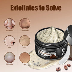 JVR Face Scrub con café y aroma suave revitalizando la piel.