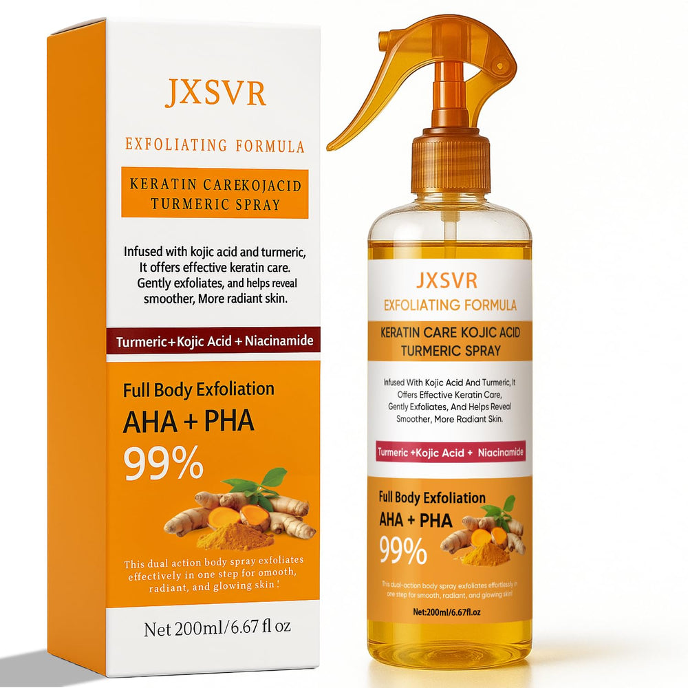 JXSVR Body Keratin Care Turmeric Spray bottle in sleek packaging for daily use.