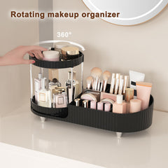 Jywantful makeup organizer seven-compartment layout keeps brushes and lip products organized