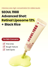 Aplicación del K-SECRET SEOUL 1988 Retinal Advanced Shot en la cara para absorción suave.