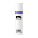 K18 AirWash Dry Shampoo bottle closeup highlighting non-aerosol formula for quick refresh.
