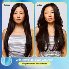 K18 AstroLift bounce closeup highlights lifted, touchable hair with lightweight feel.