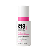 K18 HeatBounce bottle front showing the lightweight heat protectant for all hair types
