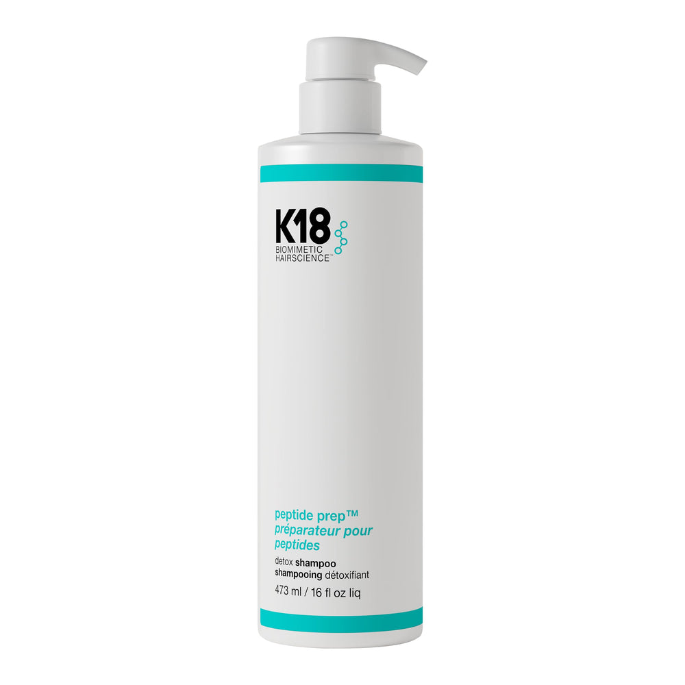 K18 Peptide Prep Color-Safe Detox Shampoo bottle front for color-treated hair