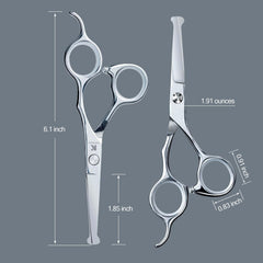 Kacacaca 6.1-inch scissors with 1.85-inch blades for precise trimming.