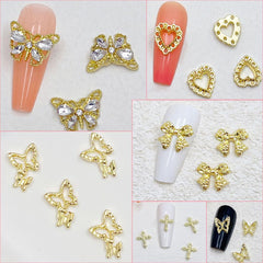 KACHIMOO gold nail charms butterfly sparkles for delicate, shimmering designs