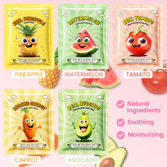 Kaely fruit face masks with mango and banana for gentle nourishment.