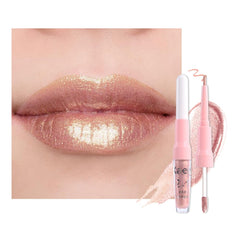 Kaely 2en1 labial metalico Champagne con delineador para trazos nítidos y duraderos.