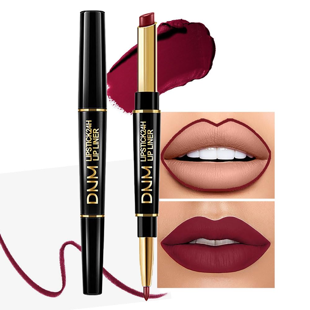 Kaely 2-in-1 lip liner set in dark plum for precise definition.