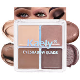 Kaely Cream Eyeshadow Quad nude-brown palette provides smooth, long-lasting daily coverage.