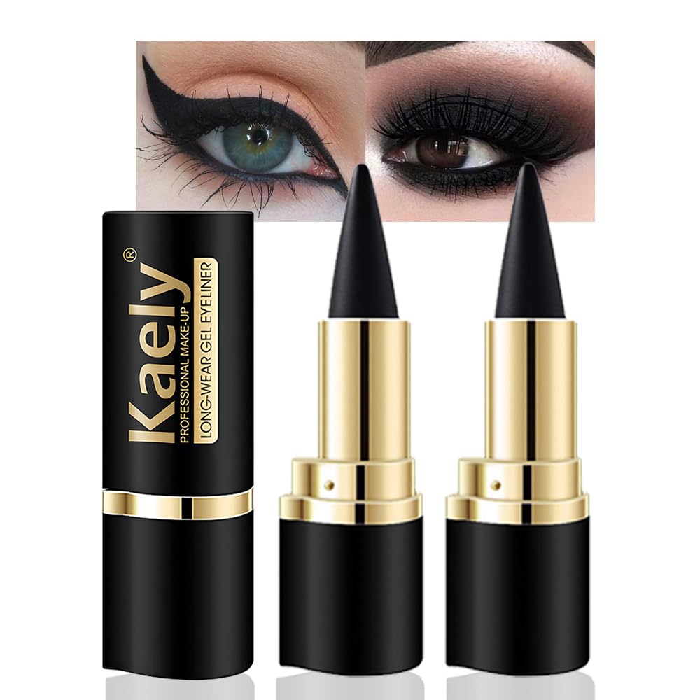 Kaely delineador gel negro, dos piezas para trazos nítidos y duraderos.