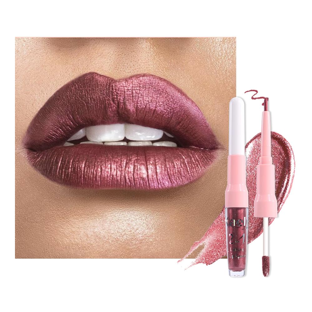 kaely doble delineador-labios-metalico: delineado preciso y acabado duradero.