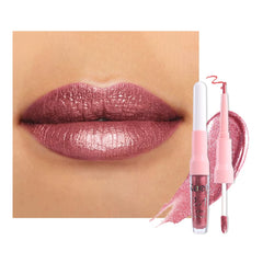Kaely labial-delineador 2en1 mauve metalico para un look definido.
