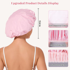 Gorra de ducha Kafteri talla grande con elasticidad para cabello largo.