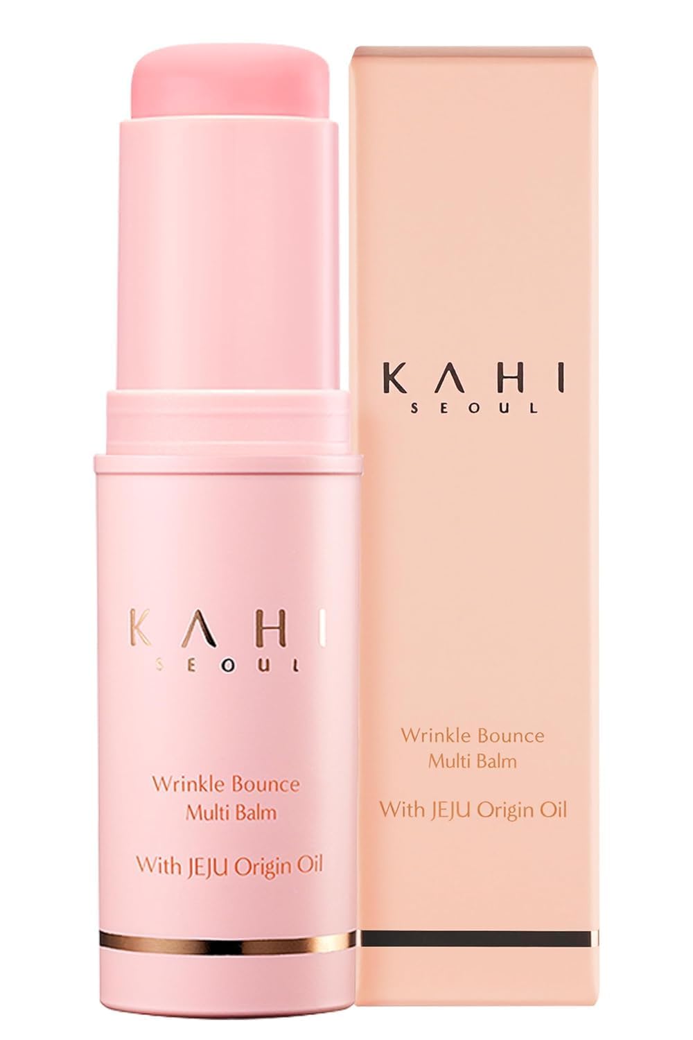 KAHI Collagen Balm Stick bottle shows compact all-in-one hydration solution.
