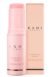 KAHI Collagen Balm Stick bottle shows compact all-in-one hydration solution.