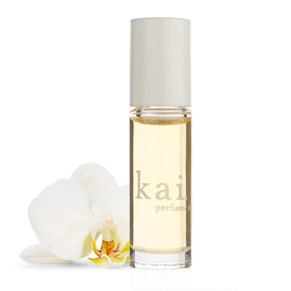 Kai perfume oil gardenia roll-on for portable, long-lasting fragrance.