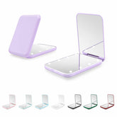 Kakuje compact mirror with LED lights front view for precise makeup in dim light.